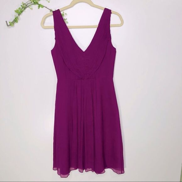 J. Crew Fuschia Purple Silk Gathered Tank Dress - Picture 1 of 10